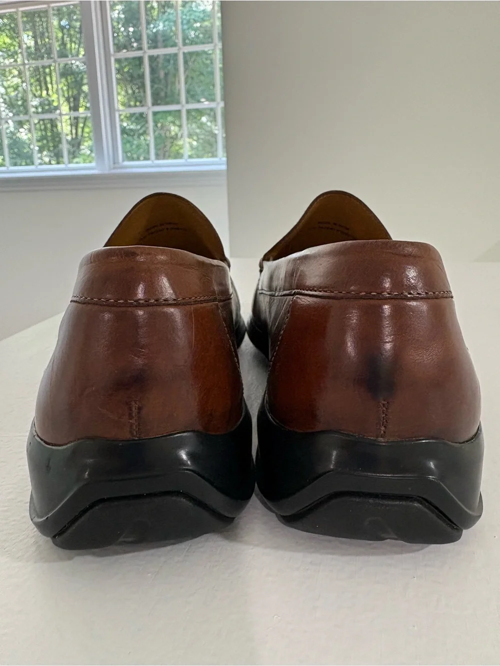 COLE HAAN, with Nike Air Soles  Air DEMPSEY Brown Leather Loafer Shoes C05777